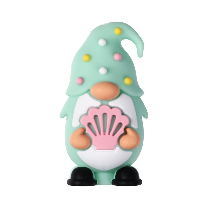 Wholesale 20pcs Gnome 3D Silicone Beads Diy  Bracelet Necklace Accessories Summer Jewelry Silicone Beads